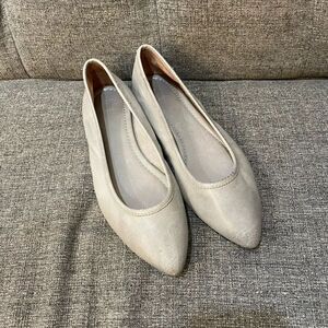 Frye Regina Pointed Toe Gray Leather Ballet Flats Women’s Size 9